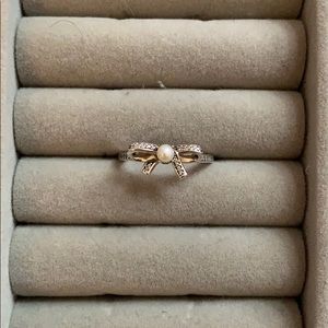 PANDORA Opal and Diamond Bow Ring